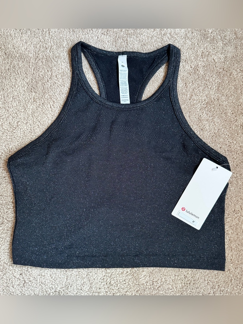 Lululemon Swiftly Tech Crop 2.0 *Sparkle — Size 14